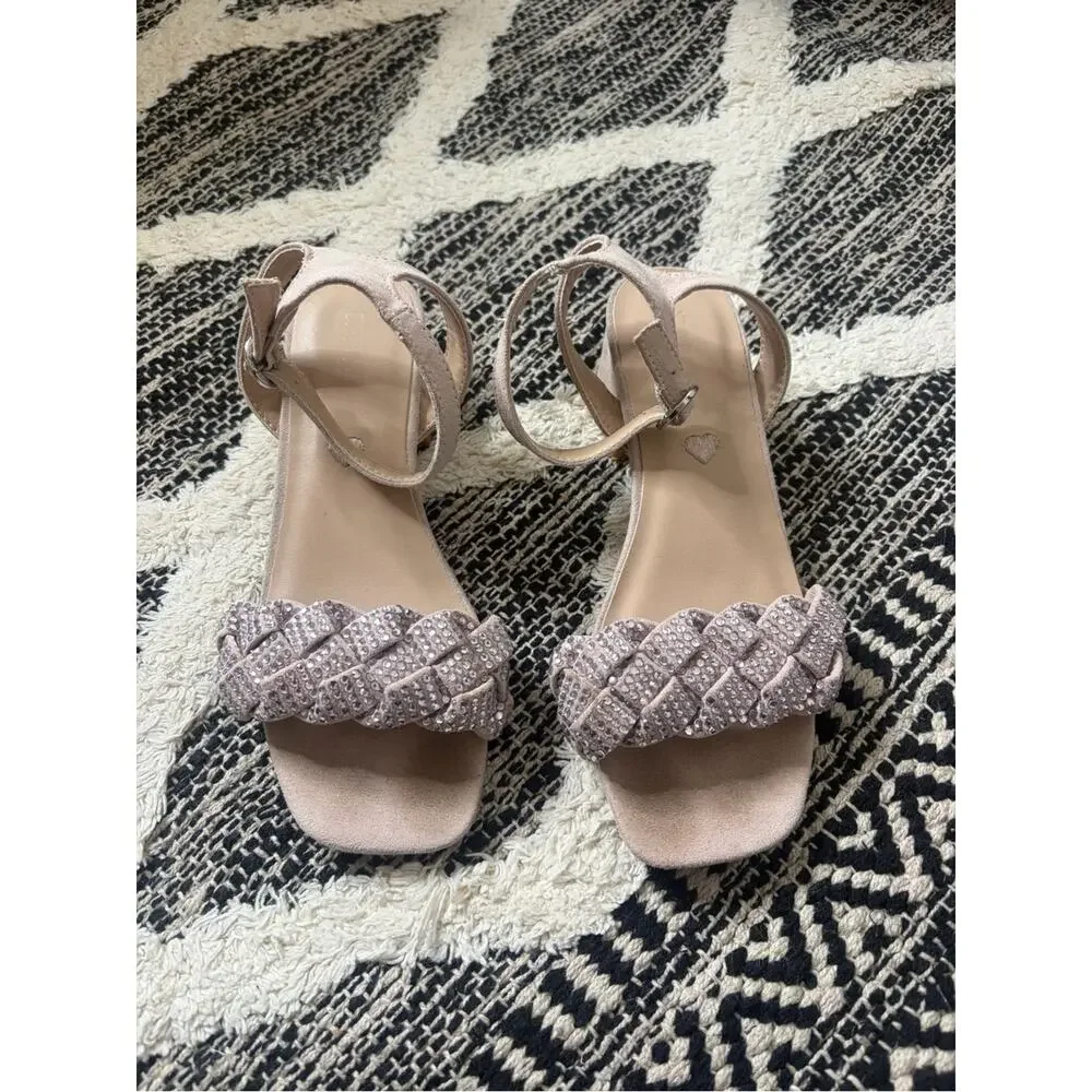 Steve Madden Braided Ankle-Strap Sandals in Blush girls size 1